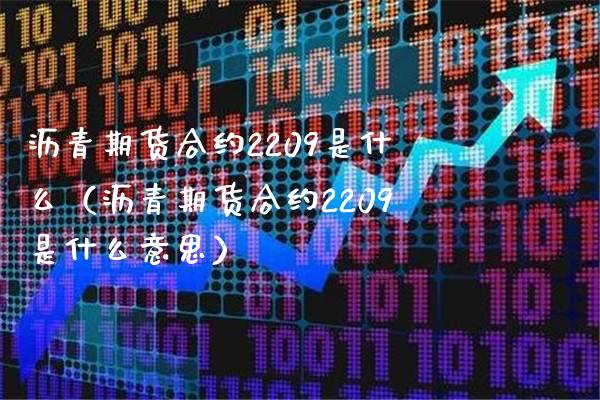 沥青期货合约2209是什么（沥青期货合约2209是什么意思） (https://www.njaxzs.com/) 内盘期货 第1张