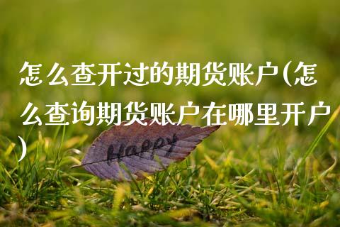 怎么查开过的期货账户(怎么查询期货账户在哪里开户) (https://www.njaxzs.com/) 期货行情 第1张