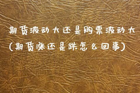 期货波动大还是购票波动大(期货涨还是跌怎么回事) (https://www.njaxzs.com/) 期货投资 第1张