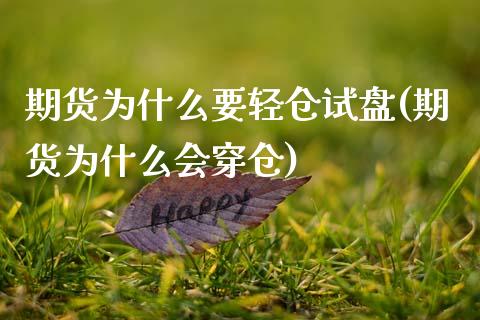 期货为什么要轻仓试盘(期货为什么会穿仓) (https://www.njaxzs.com/) 期货开户 第1张