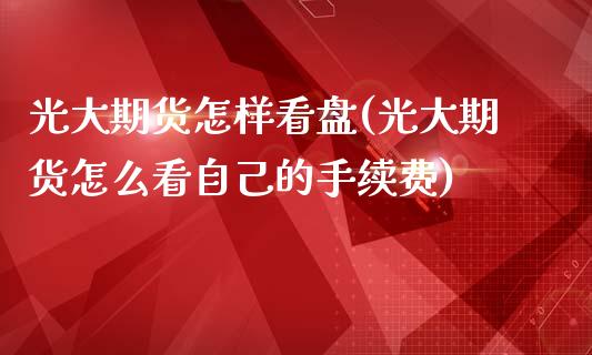 光大期货怎样看盘(光大期货怎么看自己的手续费) (https://www.njaxzs.com/) 期货直播间 第1张