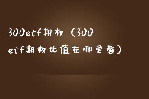 300etf期权（300etf期权比值在哪里看） (https://www.njaxzs.com/) 黄金期货 第1张