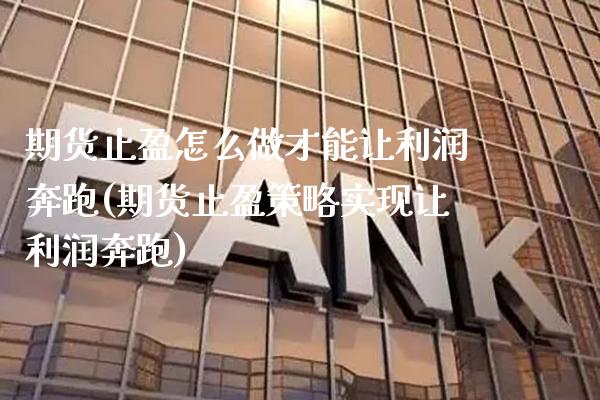 期货止盈怎么做才能让利润奔跑(期货止盈策略实现让利润奔跑) (https://www.njaxzs.com/) 期货开户 第1张