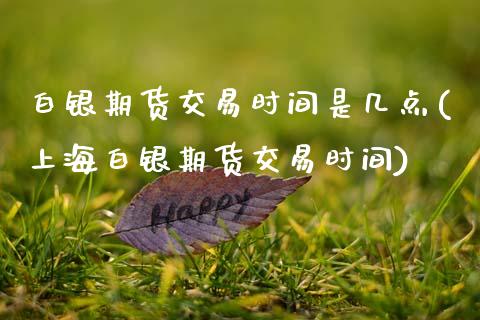 白银期货交易时间是几点(上海白银期货交易时间) (https://www.njaxzs.com/) 原油期货 第1张