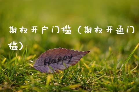 期权开户门槛（期权开通门槛） (https://www.njaxzs.com/) 期货行情 第1张