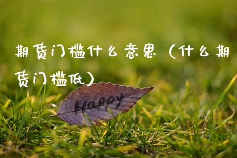 期货门槛什么意思（什么期货门槛低） (https://www.njaxzs.com/) 期货直播间 第1张