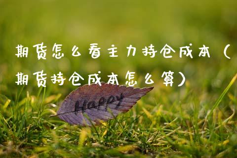 期货怎么看主力持仓成本（期货持仓成本怎么算） (https://www.njaxzs.com/) 期货行情 第1张