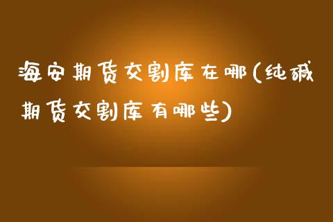 海安期货交割库在哪(纯碱期货交割库有哪些) (https://www.njaxzs.com/) 黄金期货 第1张