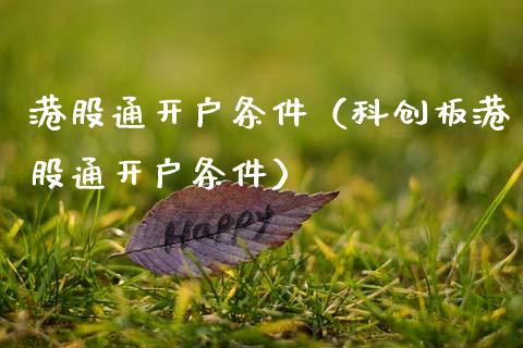 港股通开户条件（科创板港股通开户条件） (https://www.njaxzs.com/) 期货直播间 第1张