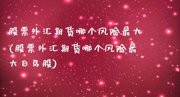股票外汇期货哪个风险最大(股票外汇期货哪个风险最大白马股) (https://www.njaxzs.com/) 原油期货 第1张