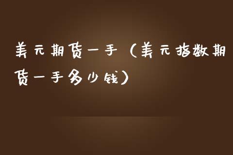 美元期货一手（美元指数期货一手多少钱） (https://www.njaxzs.com/) 内盘期货 第1张