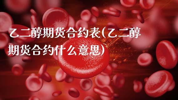 乙二醇期货合约表(乙二醇期货合约什么意思) (https://www.njaxzs.com/) 内盘期货 第1张