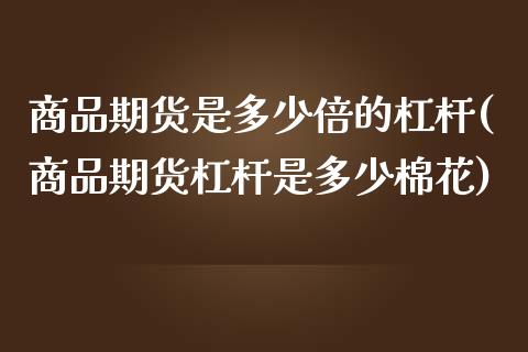 商品期货是多少倍的杠杆(商品期货杠杆是多少棉花) (https://www.njaxzs.com/) 内盘期货 第1张