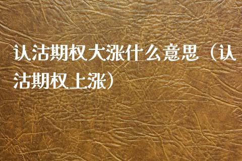 认沽期权大涨什么意思（认沽期权上涨） (https://www.njaxzs.com/) 内盘期货 第1张