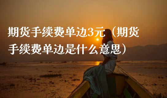 期货手续费单边3元（期货手续费单边是什么意思） (https://www.njaxzs.com/) 期货行情 第1张