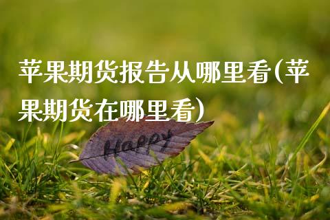 苹果期货报告从哪里看(苹果期货在哪里看) (https://www.njaxzs.com/) 黄金期货 第1张