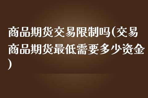 商品期货交易吗(交易商品期货最低需要多少资金) (https://www.njaxzs.com/) 内盘期货 第1张