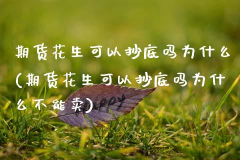 期货花生可以抄底吗为什么(期货花生可以抄底吗为什么不能卖) (https://www.njaxzs.com/) 黄金期货 第1张