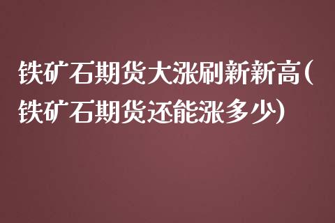 铁矿石期货大涨刷新新高(铁矿石期货还能涨多少) (https://www.njaxzs.com/) 内盘期货 第1张