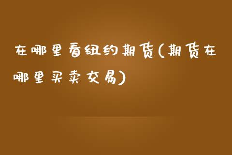 在哪里看纽约期货(期货在哪里买卖交易) (https://www.njaxzs.com/) 黄金期货 第1张