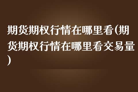 期货期权行情在哪里看(期货期权行情在哪里看交易量) (https://www.njaxzs.com/) 期货行情 第1张