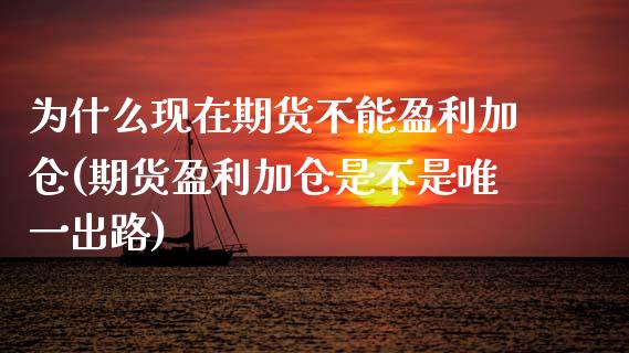 为什么现在期货不能盈利加仓(期货盈利加仓是不是唯一出路) (https://www.njaxzs.com/) 黄金期货 第1张