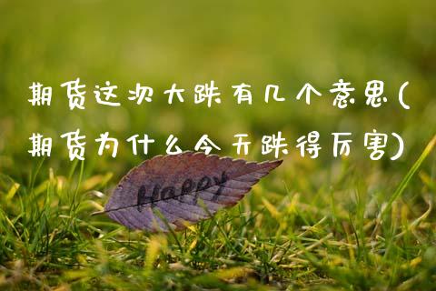 期货这次大跌有几个意思(期货为什么今天跌得厉害) (https://www.njaxzs.com/) 期货行情 第1张