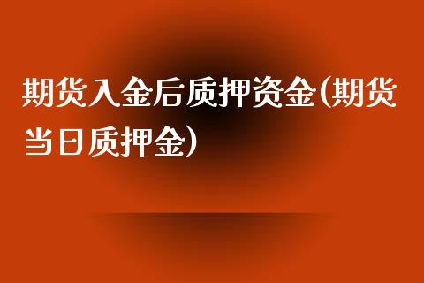 期货入金后质押资金(期货当日质押金) (https://www.njaxzs.com/) 内盘期货 第1张