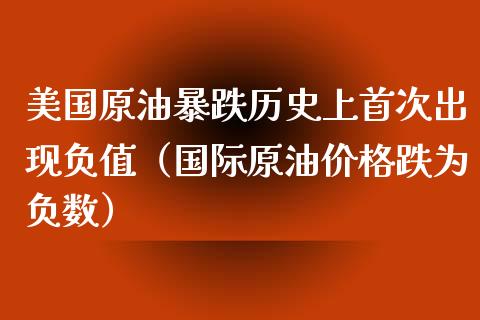 美国原油暴跌历史上首次出现负值（国际原油跌为负数） (https://www.njaxzs.com/) 期货行情 第1张