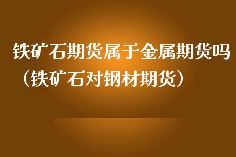 铁矿石期货属于金属期货吗（铁矿石对钢材期货） (https://www.njaxzs.com/) 内盘期货 第1张