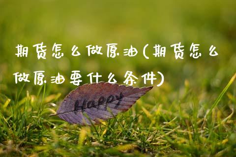 期货怎么做原油(期货怎么做原油要什么条件) (https://www.njaxzs.com/) 期货行情 第1张