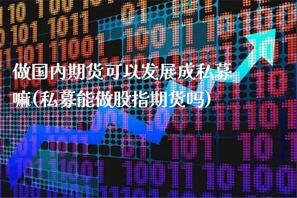做国内期货可以发展成私募嘛(私募能做股指期货吗) (https://www.njaxzs.com/) 内盘期货 第1张