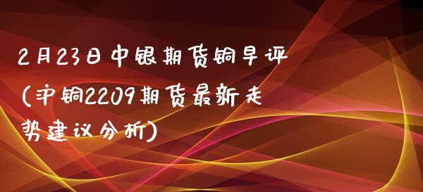 2月23日中银期货铜早评(沪铜2209期货最新走势建议分析) (https://www.njaxzs.com/) 期货行情 第1张