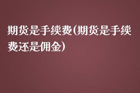 期货是手续费(期货是手续费还是佣金) (https://www.njaxzs.com/) 原油期货 第1张
