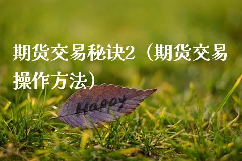 期货交易秘诀2（期货交易操作方法） (https://www.njaxzs.com/) 期货直播间 第1张