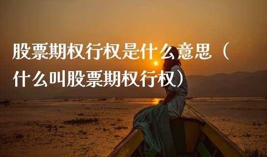 股票期权行权是什么意思（什么叫股票期权行权） (https://www.njaxzs.com/) 黄金期货 第1张