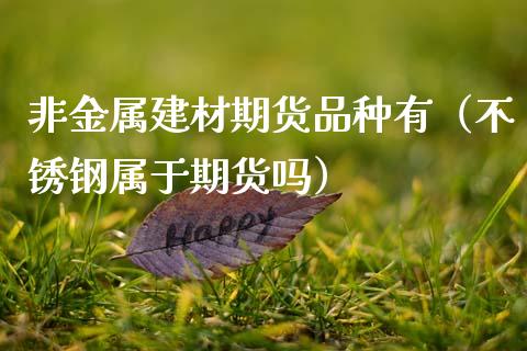 非金属建材期货品种有（不锈钢属于期货吗） (https://www.njaxzs.com/) 期货直播间 第1张