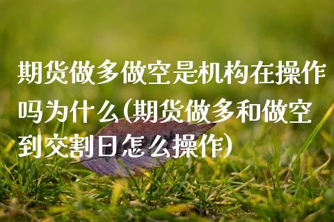 期货做多做空是机构在操作吗为什么(期货做多和做空到交割日怎么操作) (https://www.njaxzs.com/) 期货开户 第1张