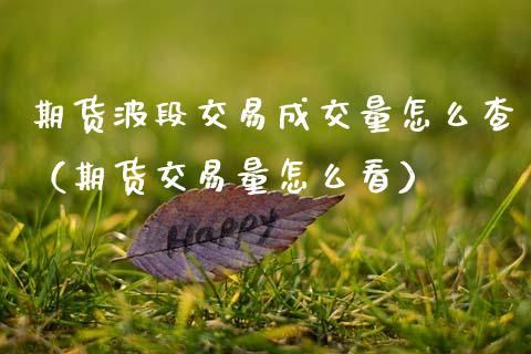 期货波段交易成交量怎么查（期货交易量怎么看） (https://www.njaxzs.com/) 期货直播间 第1张