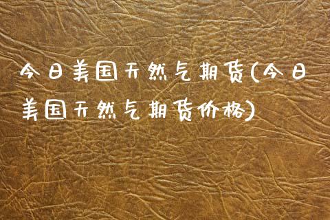 今日美国天然气期货(今日美国天然气期货) (https://www.njaxzs.com/) 黄金期货 第1张
