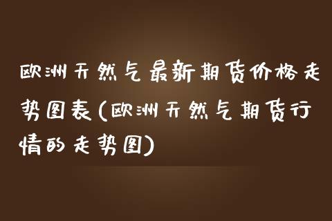 欧洲天然气最新期货价格走势图表(欧洲天然气期货行情的走势图) (https://www.njaxzs.com/) 期货投资 第1张