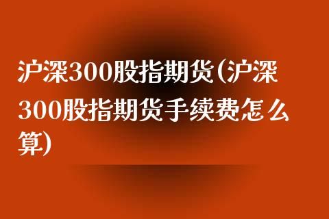 沪深300股指期货(沪深300股指期货手续费怎么算) (https://www.njaxzs.com/) 期货投资 第1张