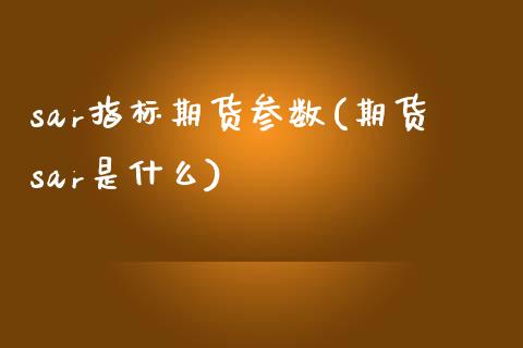 sar指标期货参数(期货sar是什么) (https://www.njaxzs.com/) 期货投资 第1张