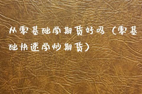 从零基础学期货好吗（零基础快速学炒期货） (https://www.njaxzs.com/) 期货直播间 第1张