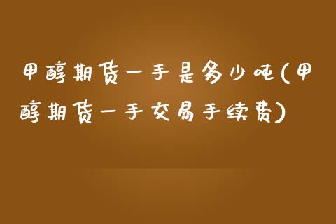 甲醇期货一手是多少吨(甲醇期货一手交易手续费) (https://www.njaxzs.com/) 期货开户 第1张
